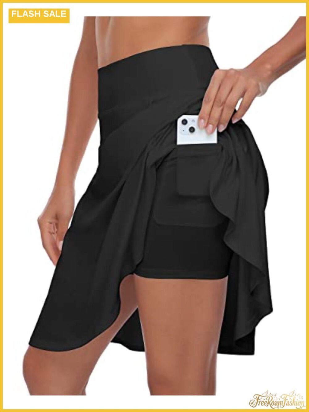 Womens 20" Knee Length Tennis Skort Golf Skirt with Inner Shorts Pockets